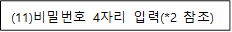 (11)비밀번호 4자리 입력(*2 참조)